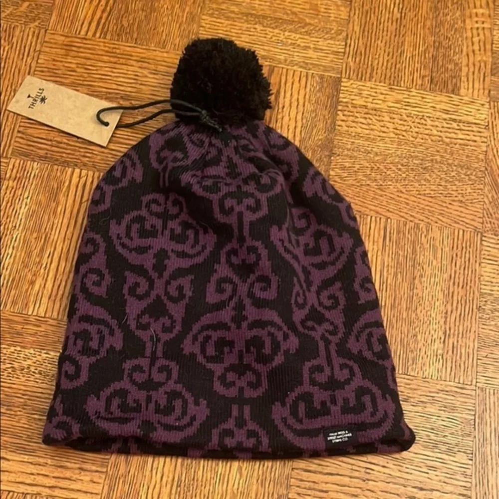 Thrills Purple and Black Knit Beanie